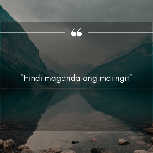 “Hindi maganda ang maiingit”