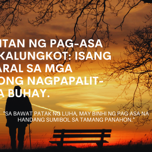 "Isang emosyonal na imahe na nagtatampok ng quote: 'Sa bawat patak ng luha, may binhi ng pag-asa na handang sumibol sa tamang panahon.'"