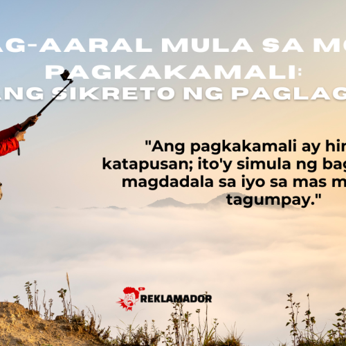 Isang naglalakbay na tao na nasa tuktok ng bundok, sumasalamin sa tema ng pag-aaral mula sa pagkakamali bilang susi sa paglago at tagumpay.